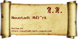 Neustadt Márk névjegykártya