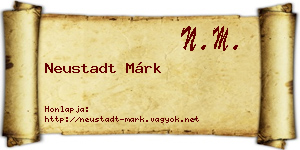 Neustadt Márk névjegykártya